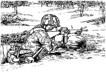 Figure 4-21. Individual foxhole supported firing position.